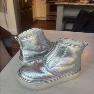 UGG Kids Metallic Silver Boots